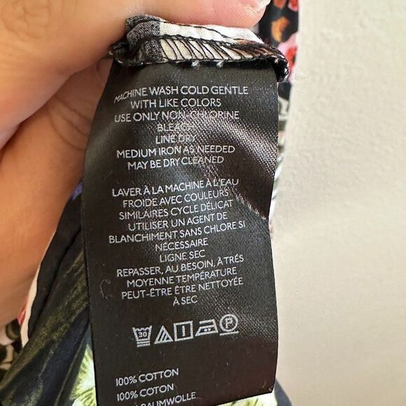 Anthropologie The Somerset Maxi Dress Sz. Small 100% Cotton NWT Black Floral - Picture 7 of 10